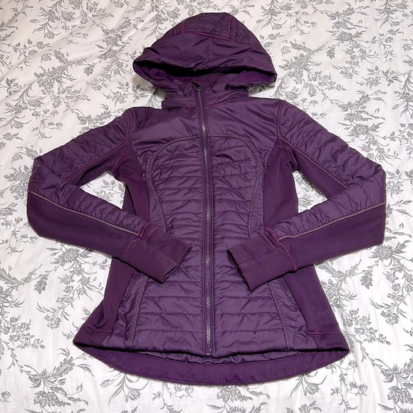 Lululemon RARE Dark Magenta First Mile Puffer Hooded Jacket - Picture 8 of 16